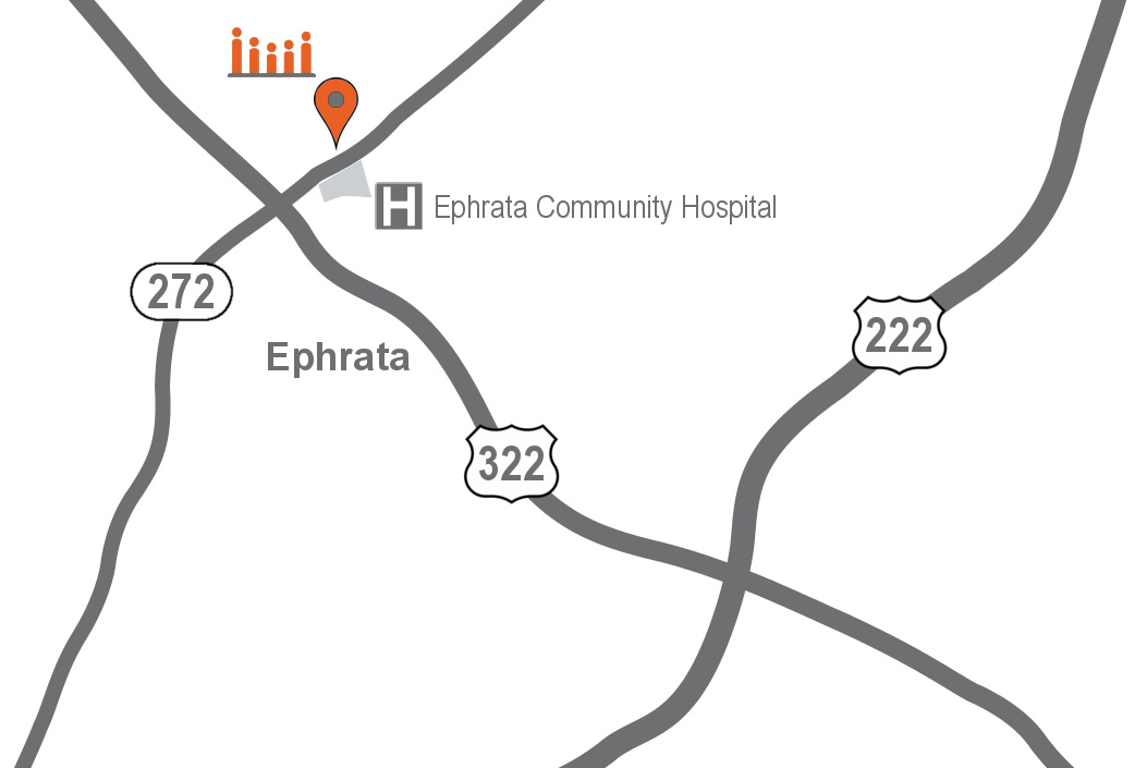 Map to Larrimore Family Dentistry in Ephrara, PA
