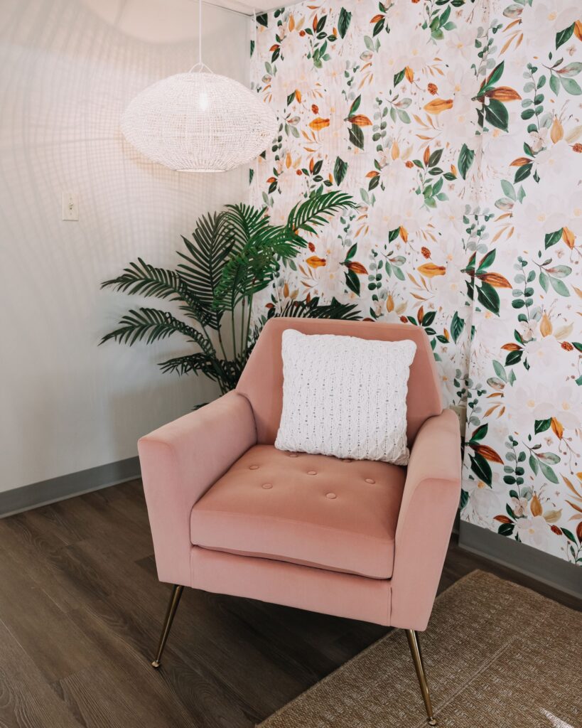 Cozy patient seating area at Larrimore Family Dentistry