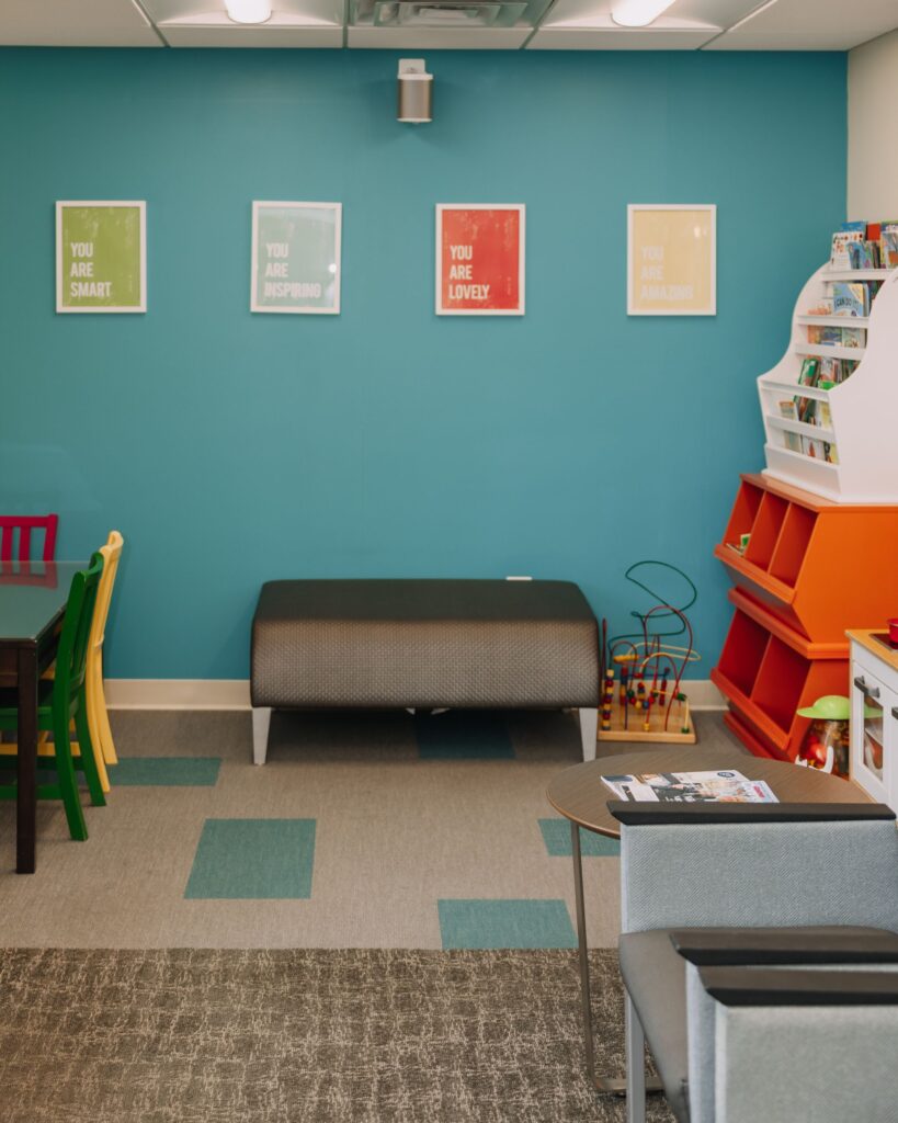 Bright and encouraging wall decor in a child-friendly dental office