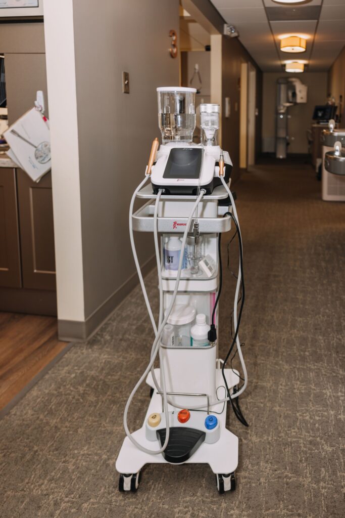 Modern dental technology equipment used to improve patient comfort and care